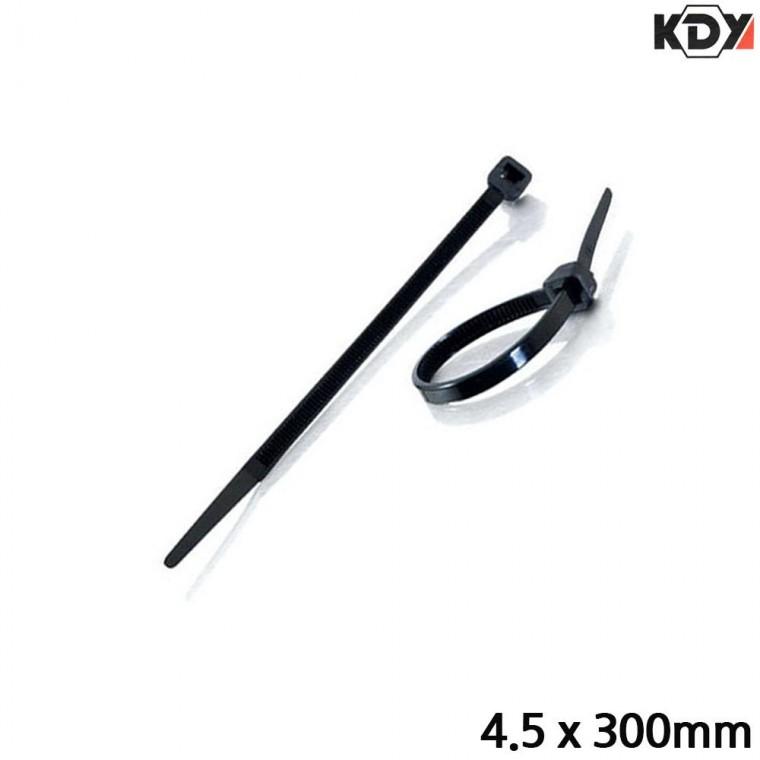 KDY 블랙 케이블타이 4.5 x 300mm 100개입 전선 선정리끈