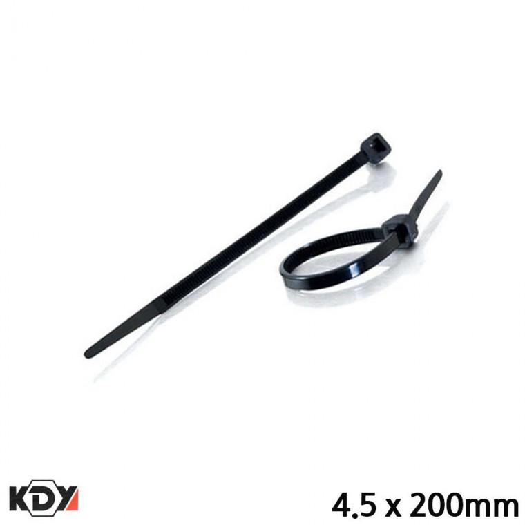 KDY 블랙 케이블타이 4.5 x 200mm 100개입 전선 선정리끈