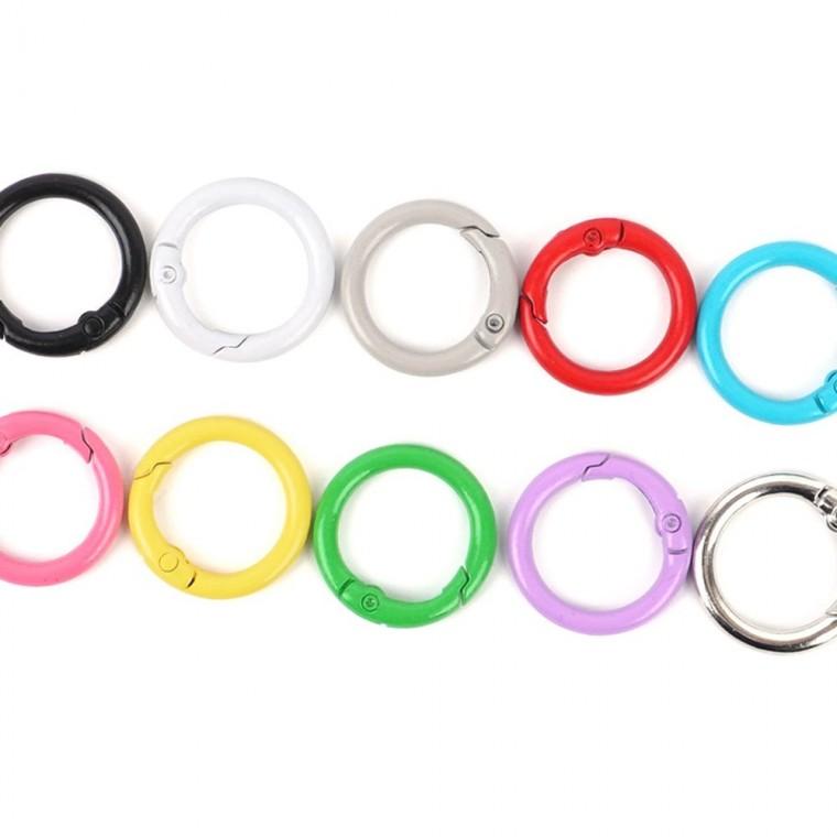가방걸이 원형컬러고리 오픈형 고리링 카드 컬러 24mm 원형 1P 열쇠 탈부착