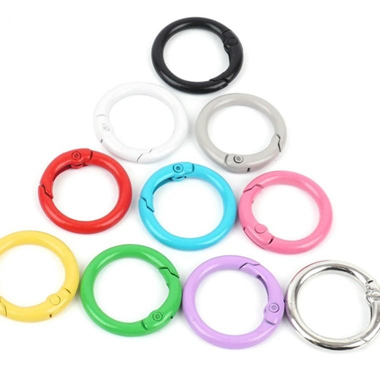 가방걸이 원형컬러고리 오픈형 24mm 1P 카드 원형 탈부착 열쇠 연결 컬러 고리링