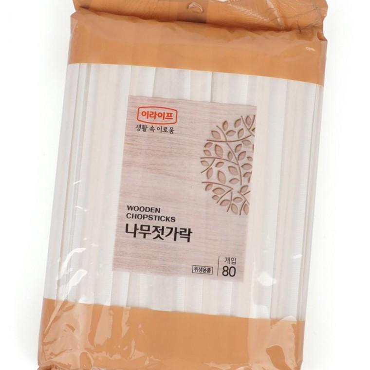일회용젓가락 대량나무젓가락 휴대 개별포장 80개입 간편 외식 가정 위생 도시락