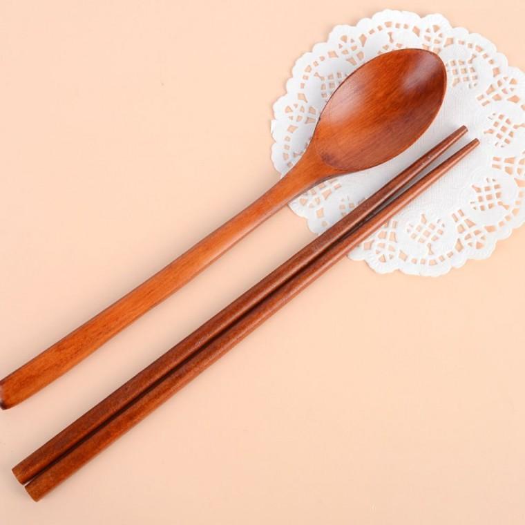 우드 숟가락 젓가락 식탁 1인 커플 식사 자연소재 나무 원목 수저