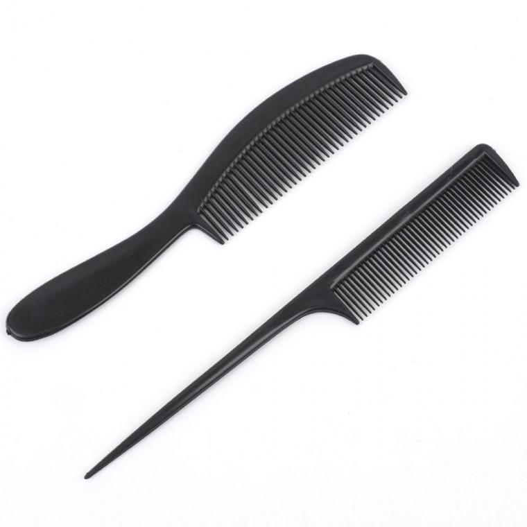 뷰티소품 헤어빗세트 머리 도끼빗 올림머리 고정핀 헤어빗 블랙 정리 2P 고정 꼬리빗