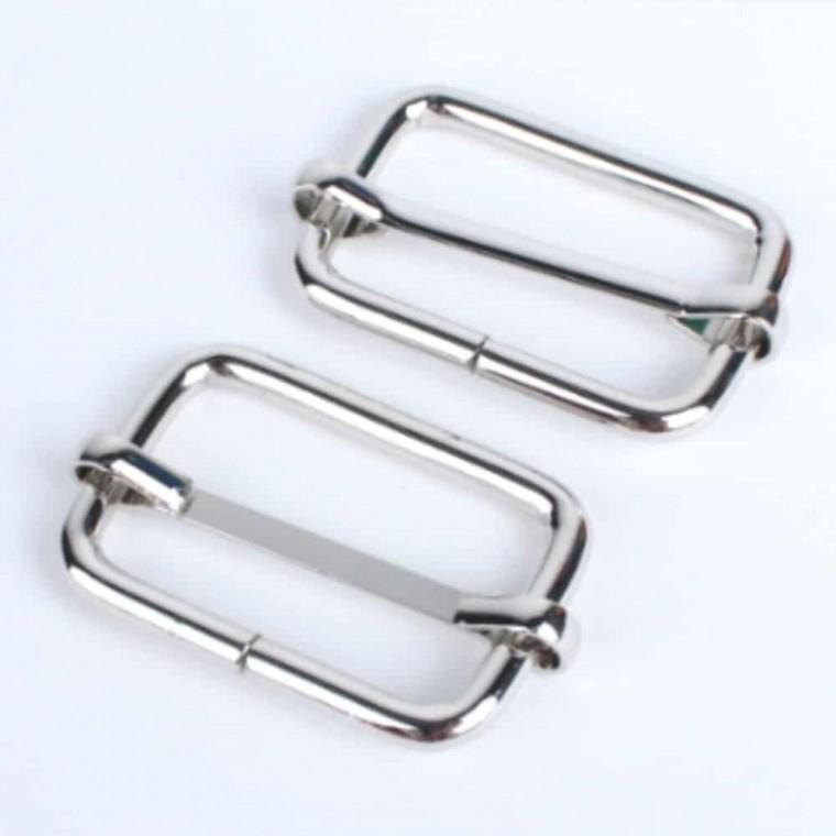 끈조절 클립 실버 32mm 2P 가방버클 가방끈부자재 가방연결고리 끈버클 가방끈버클