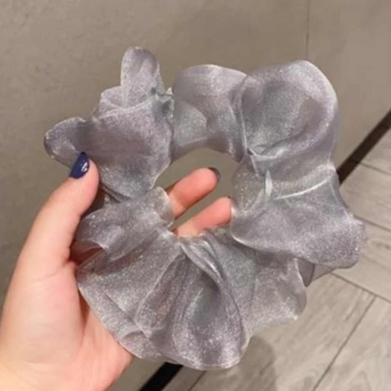 곱창 머리끈 실버 고무줄머리끈 곱창끈 예쁜곱창머리끈 머리묶는끈 곱창밴드