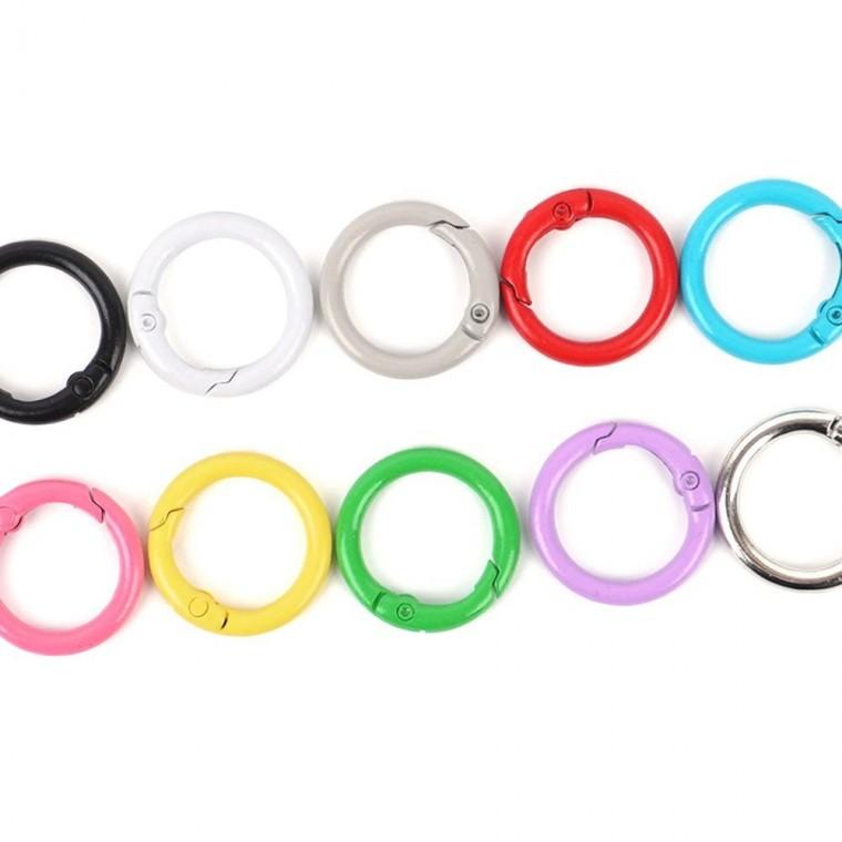 원형컬러고리 오픈형 1P 원형 카드 컬러 열쇠 메탈 탈부착 24mm 연결 고리링 쉬운