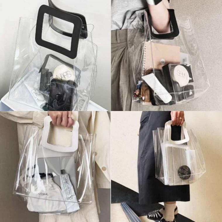투명 토트백 가로 투명비치백 투명가방 피크닉백 물놀이가방 PVC백