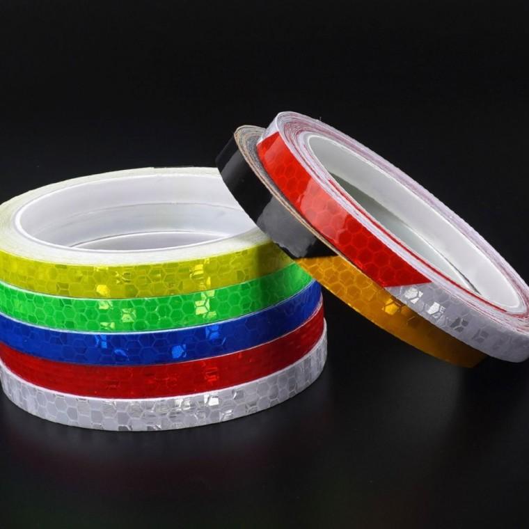 반사테이프 야간 안전 표시 1cm PVC 반사 테이프 시인성 접착 8M 도로