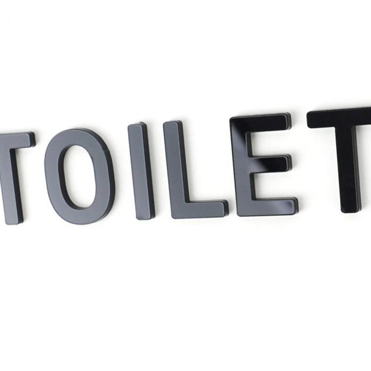 디자인문패 화장실 매장 표시 표지판 안내 블랙 입체 TOILET 사인 부착식