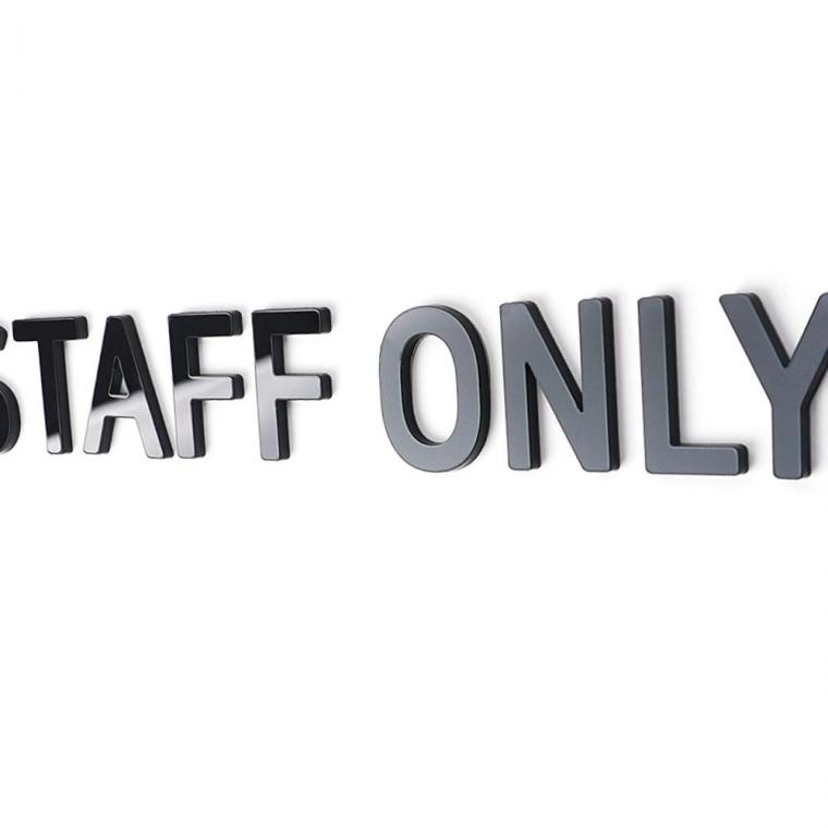 직원전용 표지판 사무실 문패 ONLY 부착식 블랙 디자인문패 STAFF 안내 매장 입체