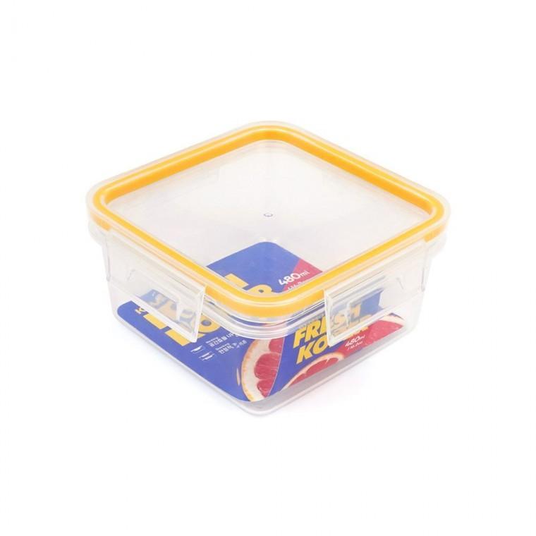 일반밀폐 정사각 밀폐 냉장 반찬 소분 480ml 위생 차단 보관통 누수 뚜껑 투명