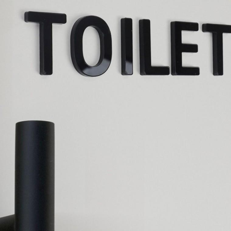 화장실 표지판 블랙 안내 부착식 사무실 매장 입체 사인 표시 TOILET 문패
