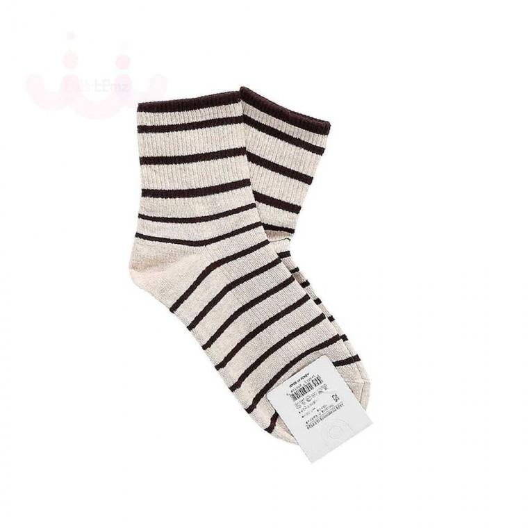 여성용 중목양말 아이보리 1P 데일리양말 패턴양말 스트라이프양말