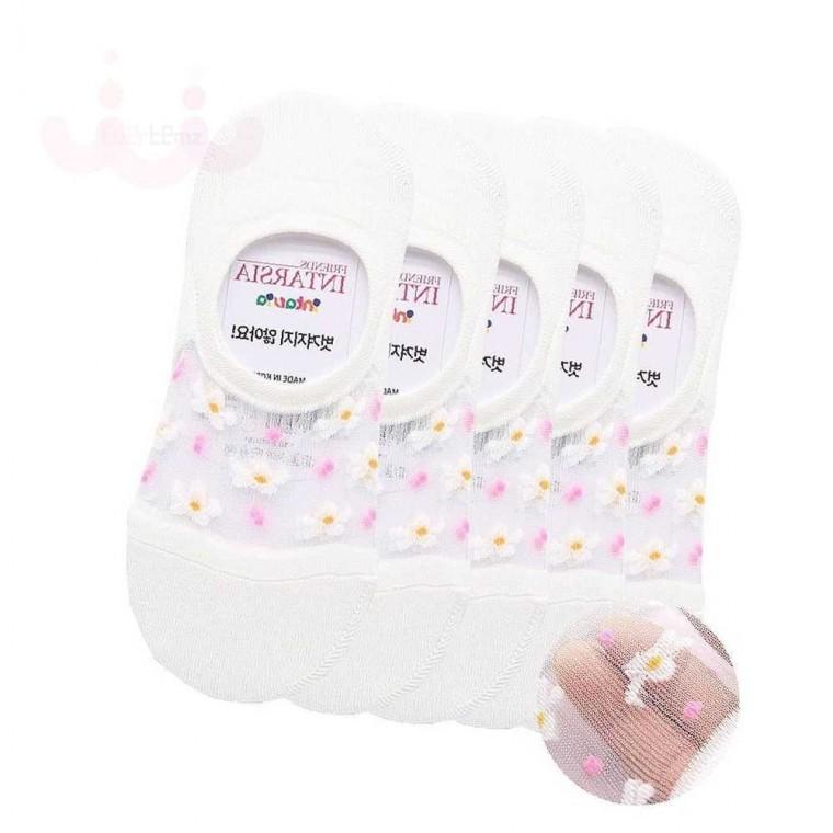 여성 덧신양말 화이트 5P 매쉬덧신 메쉬양말 여자페이크삭스