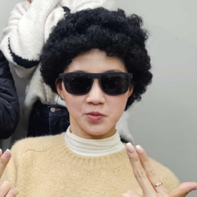 뽀글머리 가발 블랙 웃긴가발 파마가발 행사가발