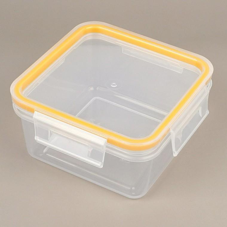 정사각 밀폐 뚜껑 480ml 냉장 소분 투명 보관통 차단 위생 반찬 누수 일반밀폐