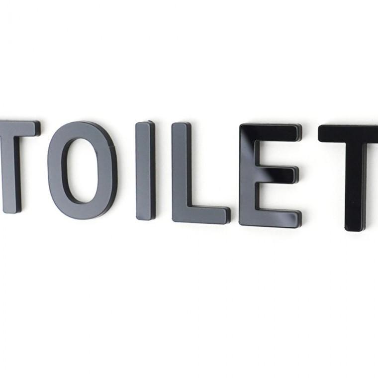 디자인문패 화장실 표지판 TOILET 블랙 입체 부착식 안내 사인 문패 매장 사무실