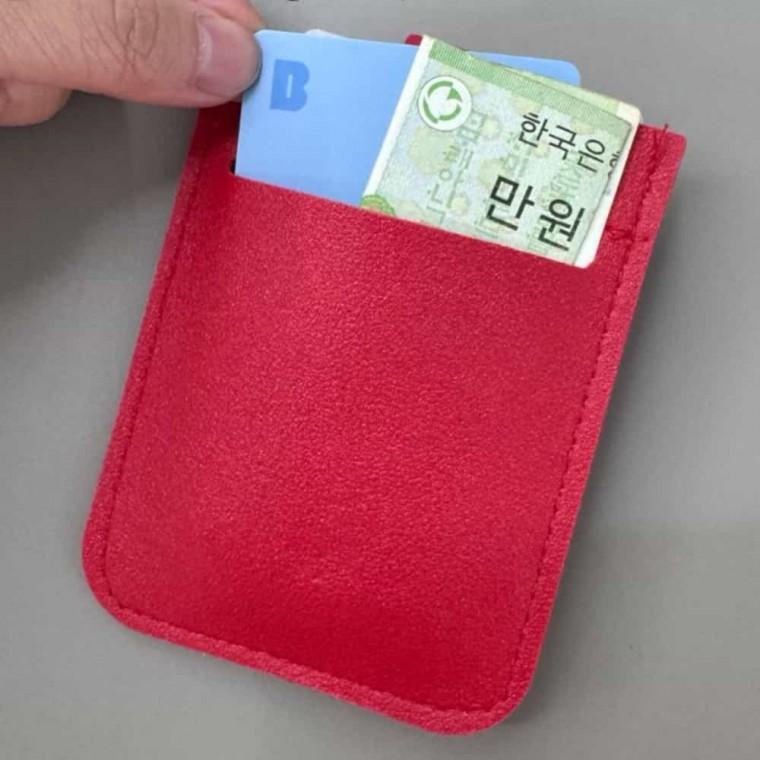 슬라이드카드지갑 레드 슬라이드카드케이스 카드홀더 미니카드지갑
