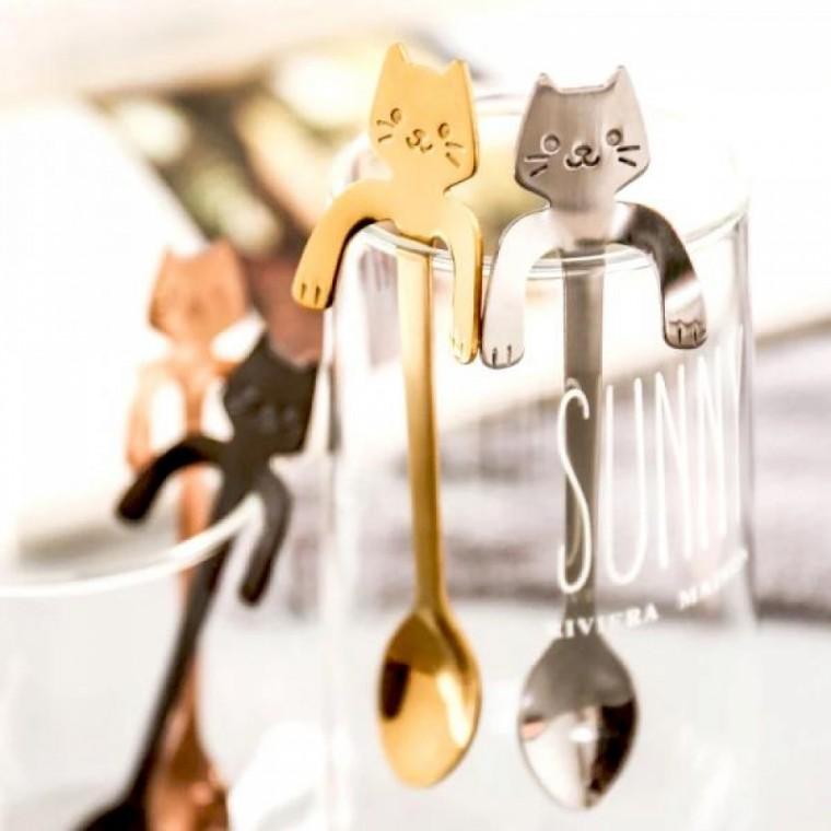 고양이 팔 컵걸이 숏 커피 티 스푼 11.8cm