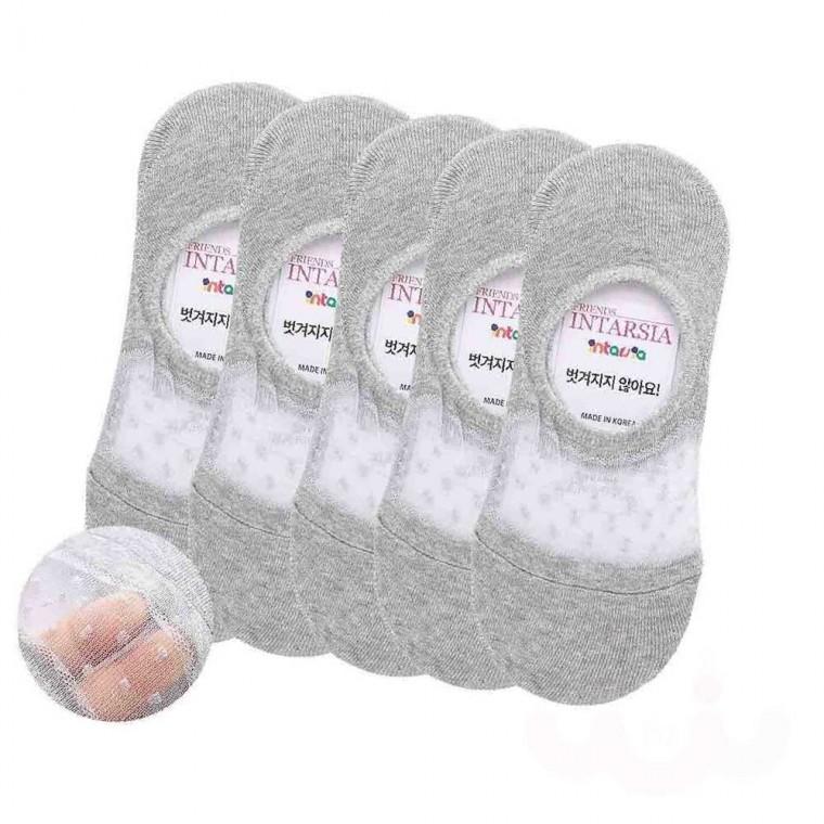 여성 덧신양말 그레이 5P 덧버선양말 플랫슈즈덧신 벗겨지지않는덧신