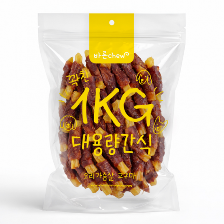 바른츄 오리가슴살 고구마1kg