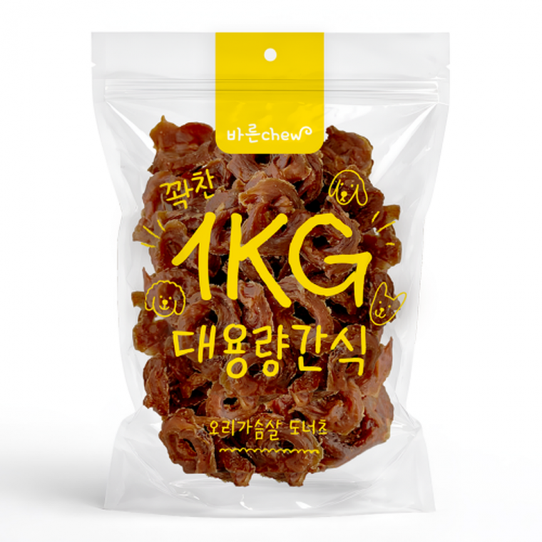 바른츄 오리가슴살 도너츠1kg