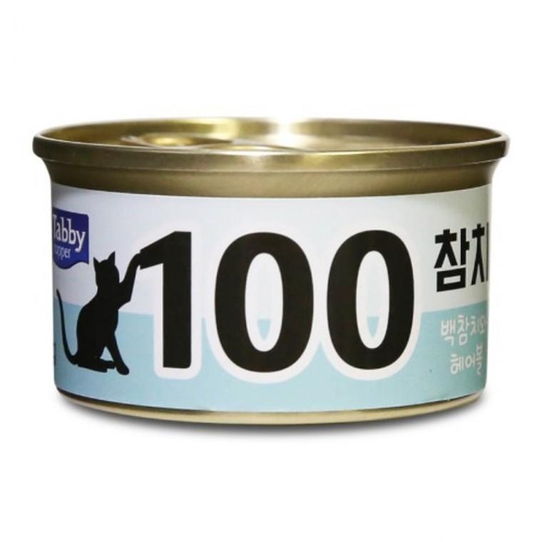 테비 100참치 고양이캔 백참치와 헤어볼80gX24개(1박스)