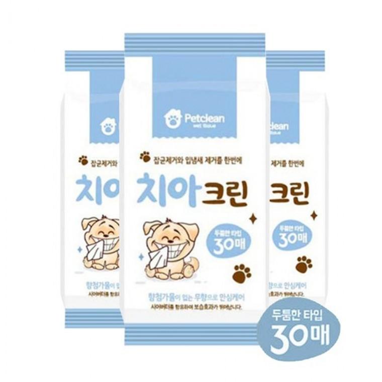 [펫크린]치아크린 물티슈 30매X12개입(1박스)