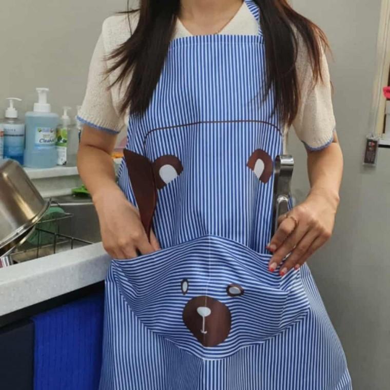 포켓형 앞치마 블루 주머니앞치마 블루앞치마 줄무늬앞치마 예쁜앞치마 작업앞치마