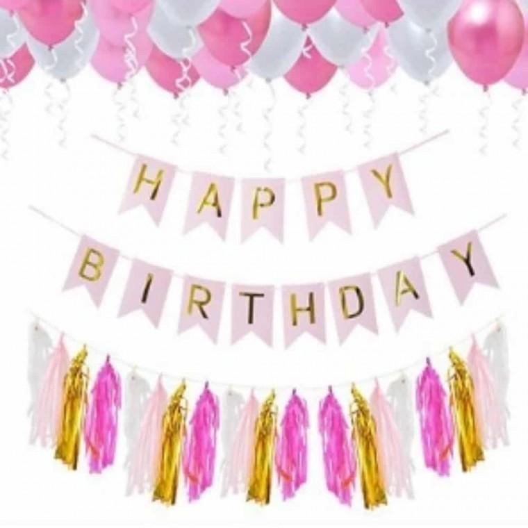 생일 가랜드세트 (2컬러) 생일소품 생일축하가랜드 생일파티풍선 파티가랜드 생일파티가랜드