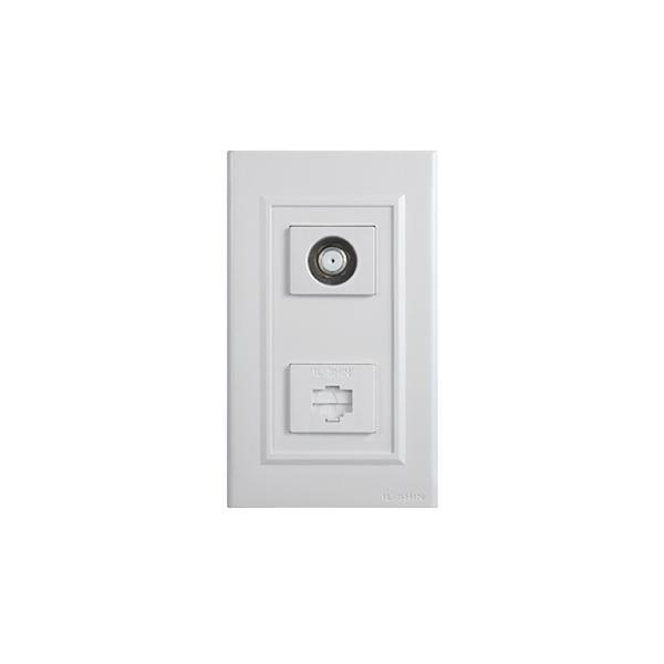 전기 CATV-UNIT 2방+8P복합 1개용 22982 TV단자 벽면랜포트 TV인터넷콘센트 통신케이블 랜콘센트