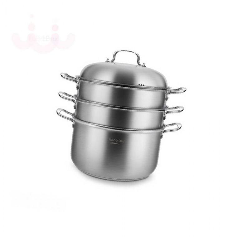 키친아트 올가 스텐 IH 3단 찜솥 32cm 찜냄비 대형찜솥 만두찜기