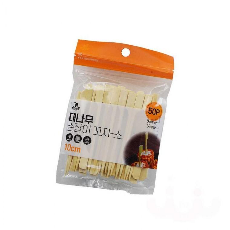 나무 손잡이꼬치 10cm 50P 핫도그꽂이 어묵꼬치 과일꽂이