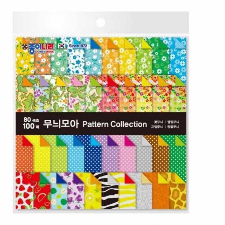 무늬 색종이 100매 색종이만들기 꽃무늬색종이 종이접기놀이 양면색지 무늬색지
