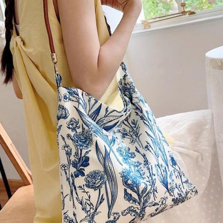 여성 꽃무늬 숄더 에코 백 예쁜 플라워 데일리 가방