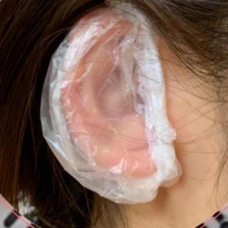 샤워 염색 비닐 귀마개 100P 염색귀커버 염색귀덮개비닐 샤워귀덮개 미용귀덮개 염색도구