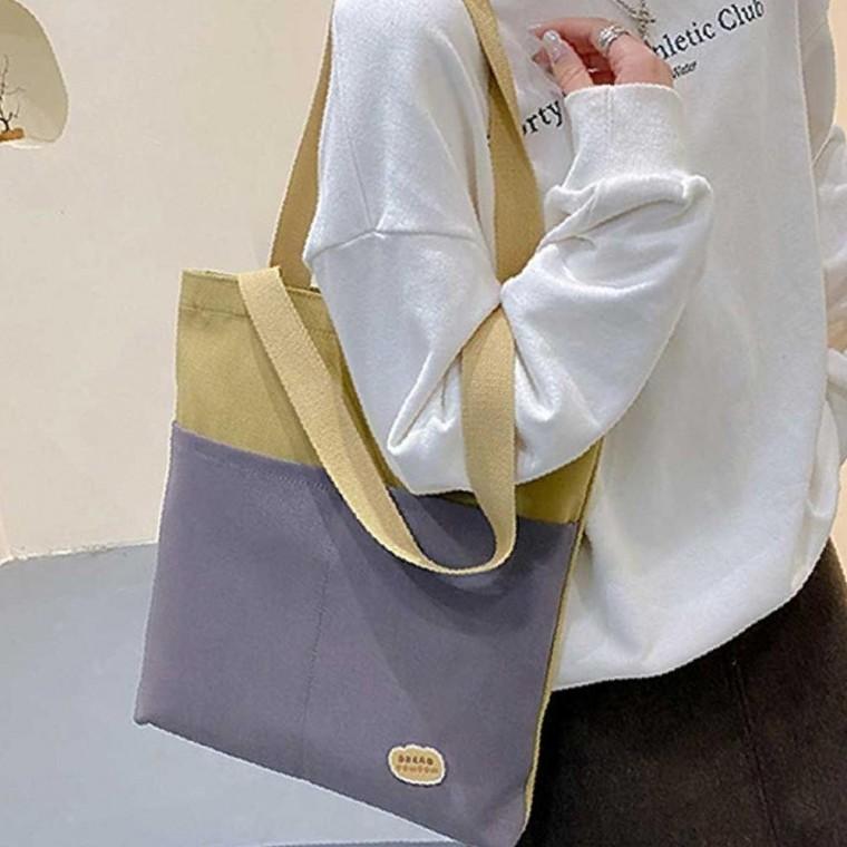 데이트 외출 교회 성당 가벼운 숄더 에코 백 배색