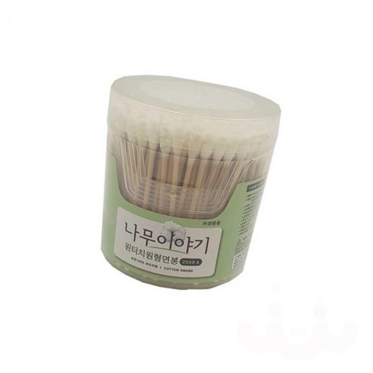 원터치 면봉 200P 원터치보관함 원터치면봉케이스 면봉대용량