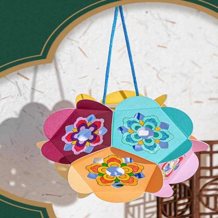 단청무늬 오각등 만들기부자재 DIY재료 DIY패키지 전통키트 전통DIY
