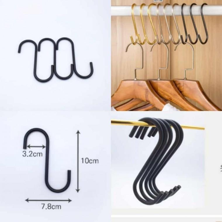 다용도 S고리 블랙 10cm 소품걸이 욕실걸이 소품고리 주방걸이 S자고리