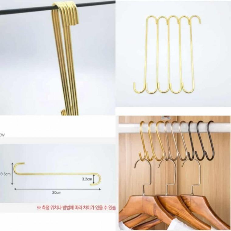 다용도 S고리 골드 30cm 욕실걸이 소품걸이 S자고리 다용도고리 S자걸이