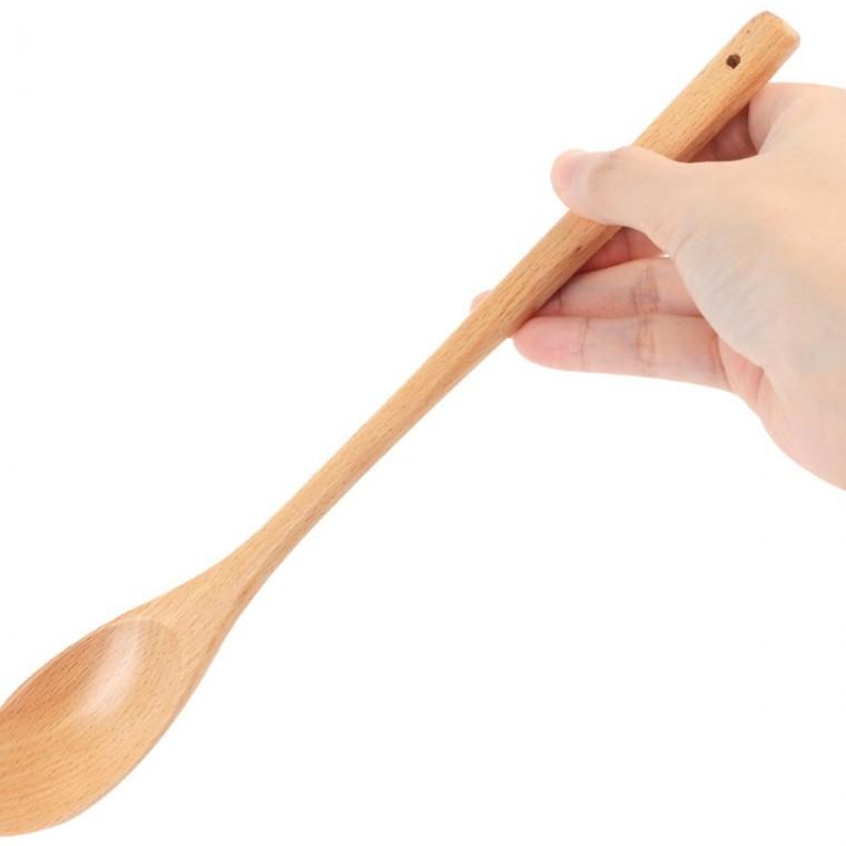 나무주걱 나무 긴자루 국물 뜨는 주방 스푼 조리 손잡이 국 찌개 원목