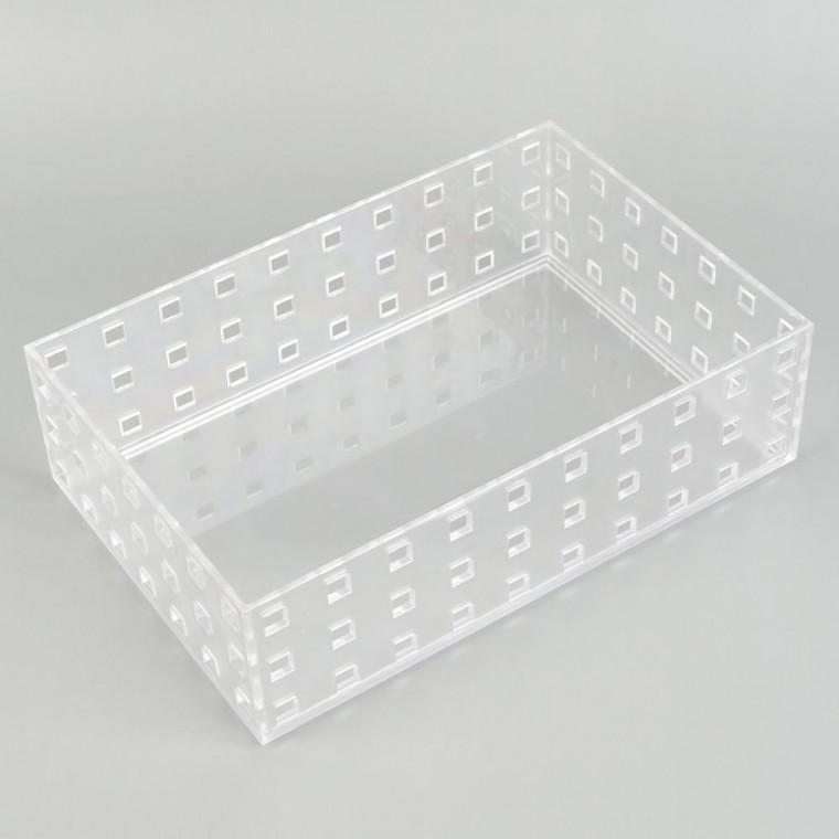 수납케이스 반투명 적층 소품 정리 공간 210x140 먼지차단 서랍 화장대 뚜껑 보관함