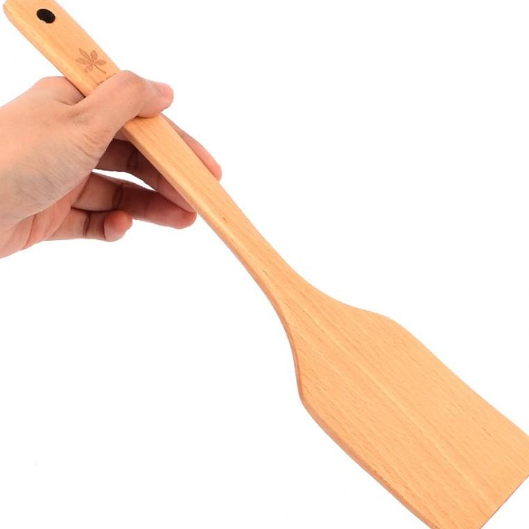 원목 뒤집개 자연 팬케이크 전 프라이 요리 비취우드 후라이팬 조리 계란 주방 나무수저