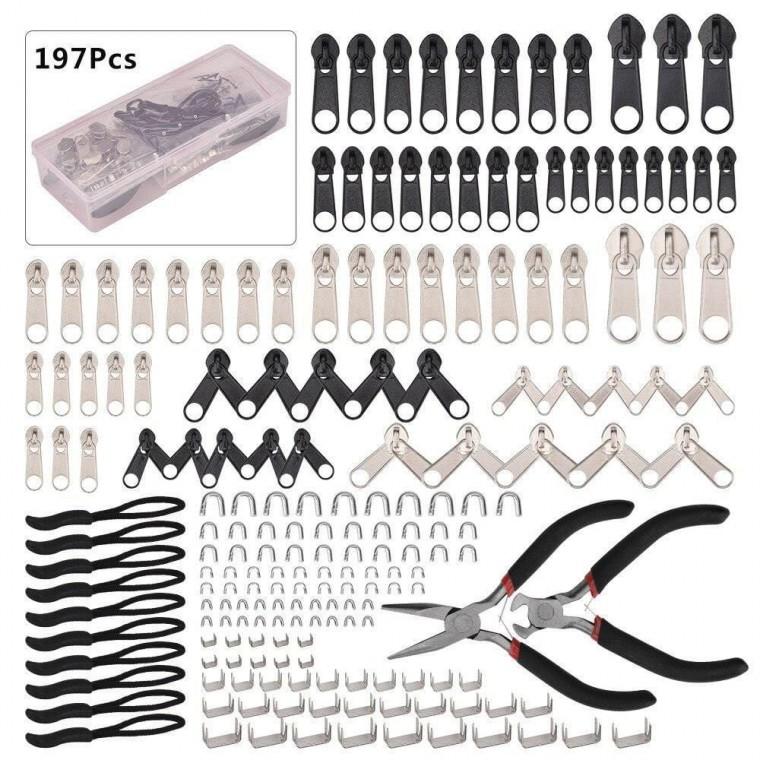DIY 셀프 수리 지퍼 수선 가방 교체 키트 197p