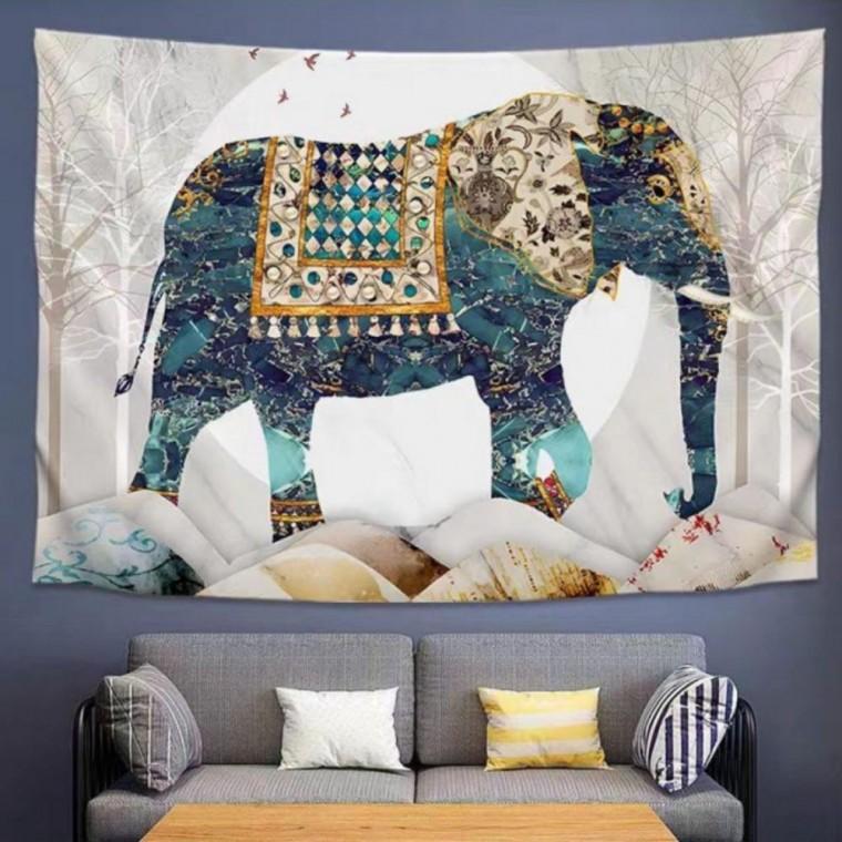 홈데코 패브릭 포스터 벽장식 가림천 코끼리 가리개 가림막 커튼 100x70cm