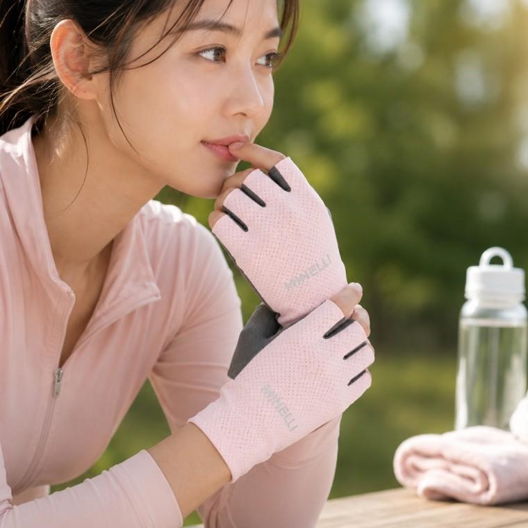윈드업 스포츠 반장갑(핑크L) 자외선차단 헬스 레저