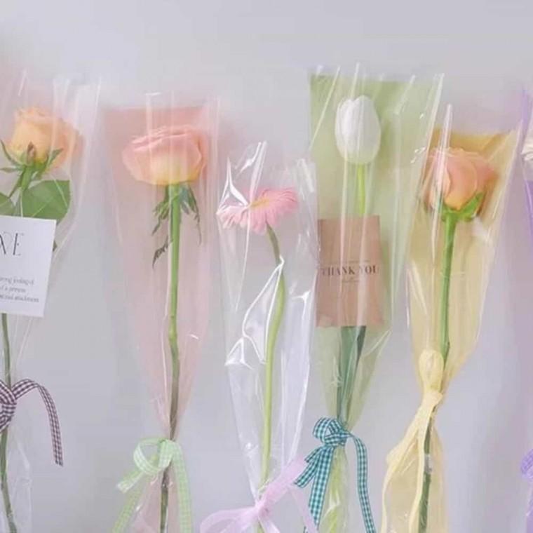 꽃다발 꽃 한송이 꽃포장 꽃비닐포장 한송이꽃포장지