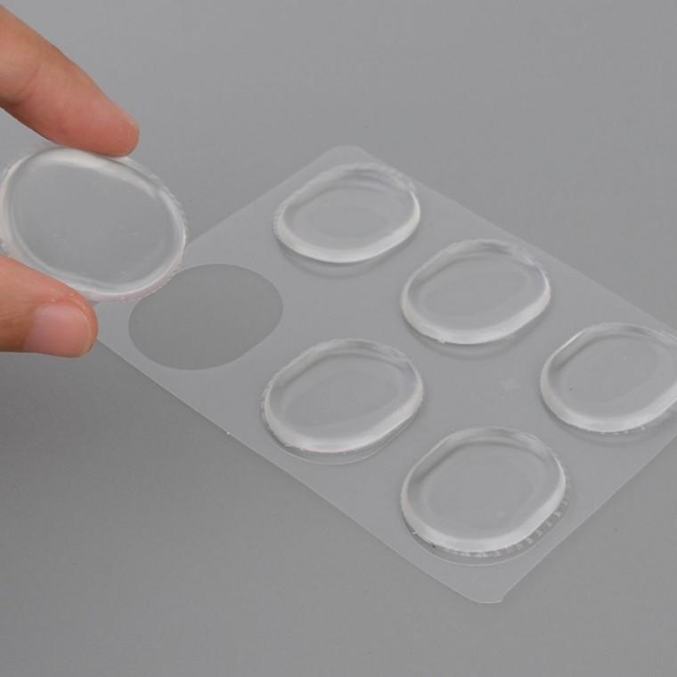 발뒤꿈치가드 6P 투명 실리콘 발 패드 뒤굽 구두 신발 쿠션 마찰 방지
