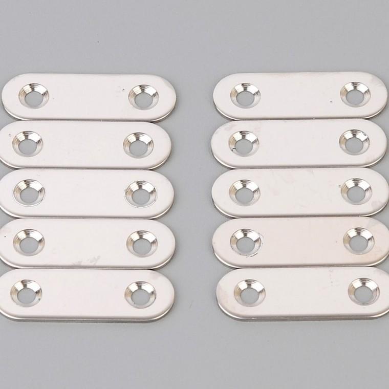 보강철물 목공 DIY 보강 10개입 고정 일자 연결 평판 철물 나사홀 46mm 조립